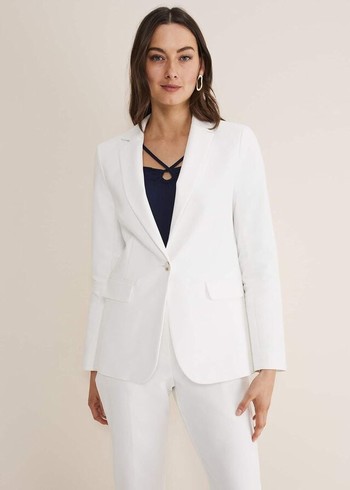 Phase Eight Ulrica Jackets White USA | 7064132-WB